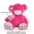 Giant Dark Pink Teddy Bear Soft Toy with Personalized Side Heart and Paws